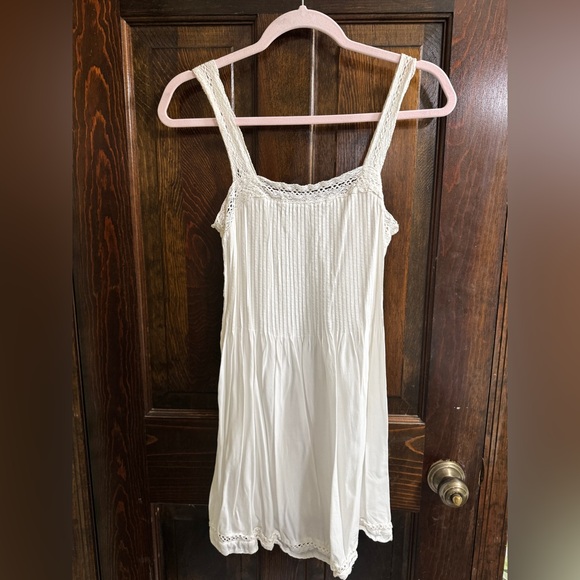 Aritzia Wilfred Leone Pintuck Pleated Square Neck Mini Babydoll Dress - Picture 2 of 7